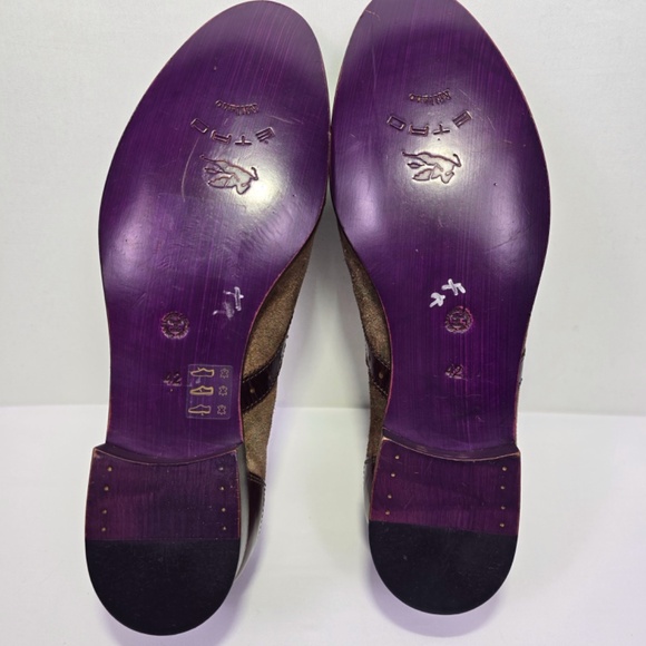 Etro Men’s Shoes Sz 42 (US 9) Wingtip Oxford Brown Leather & Suede Made in Italy - Picture 9 of 14